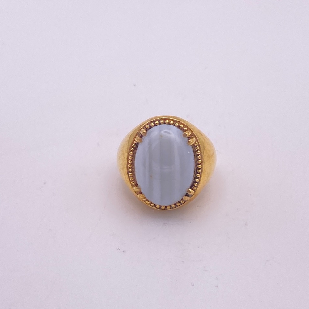 Gray Agate Ring; GbD; Size 7